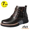 Martin Men Boots Elevator Shoes Height Heightening Man Increase Insole 7Cm Leather Motorcycle Winter Fashion