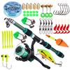 Fishing Rod Combo 1.8 Telescopic Spinning Reel Lure Line Hook Set for Women Children Fishing Gift