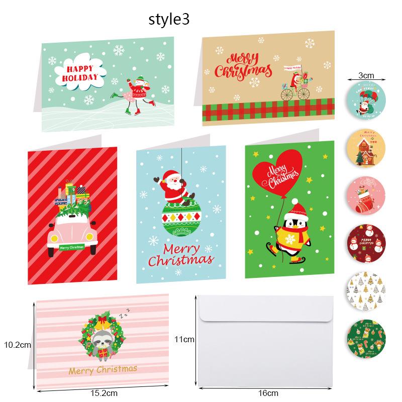 6 шт. Рождественские поздравительные открытки с рисунком, детские подарки, складные открытки, пустые внутри, поздравительные приглашения