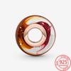 Новые бусины из стерлингового серебра S925 Murano с красным оранжевым градиентом, подходят для модного браслета, женские бусины Diy