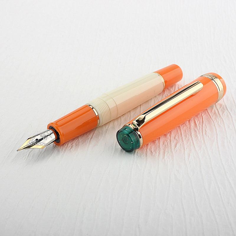 Jinhao 82 мини Акриловые ручки с гладким письмом Чернильные ручки Деревянная бронза Офис Бизнес Подпись Школьные принадлежности Студенты Перьевая ручка