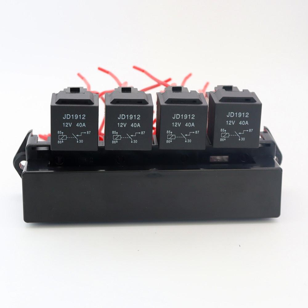 15 Way Blade Fuse Box Block Holder W/ 4 Way 12V 40A Relay For Car SUV Truck Boat