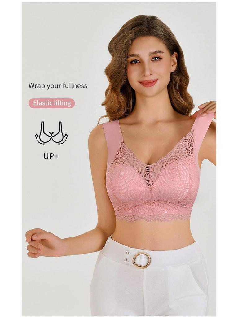 Кружевной пуш-ап бюстгальтер для сна большого размера - без косточек, тонкий и сексуальный жилет