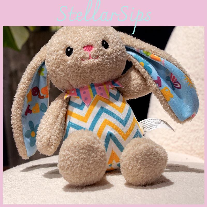 Пасхальный полосатый кролик плюшевая игрушка животное мягкая кукла украшение детский подарок 30 см