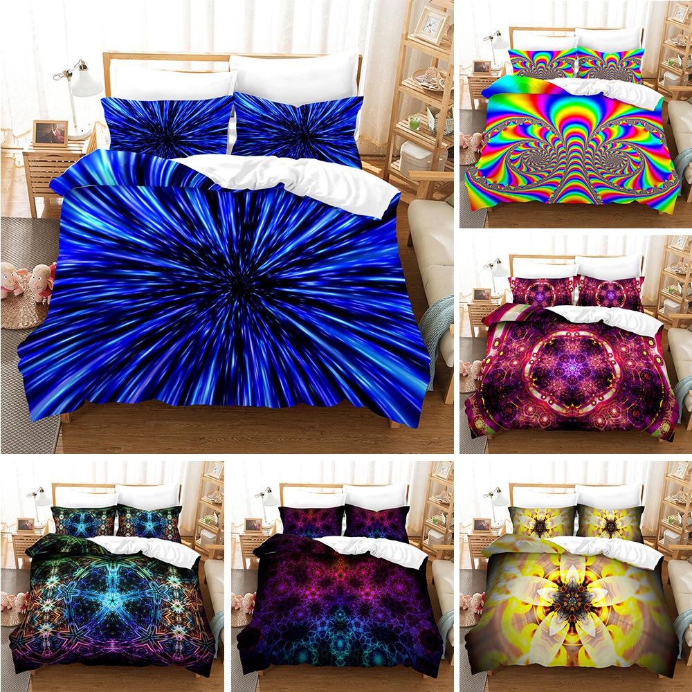 Art Visual Space 3D Digital Printing Three-Piece Quilt Cover Sheet Kit