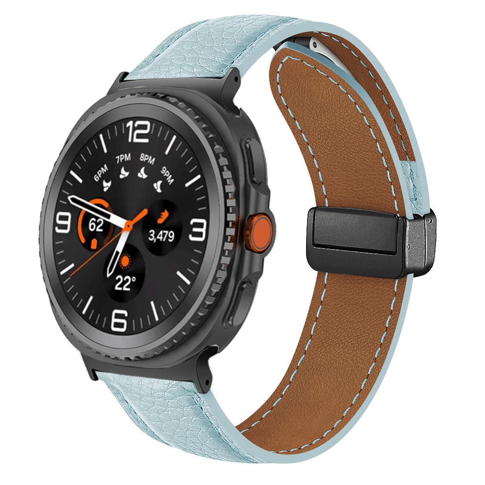 Кожаный ремешок для Samsung Galaxy Watch 8 44мм 40мм 8 Classic 46мм Аксессуар для умных часов Galaxy Ultra 47мм 2025 Магнитный ремешок