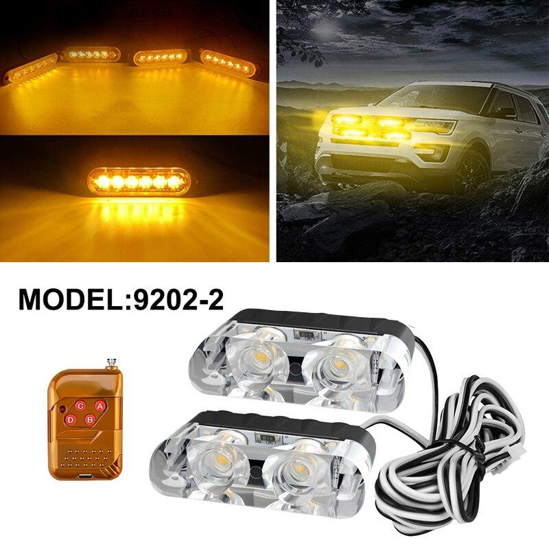 24 LED Strobe Light Wireless Car Emergency Flashing Light Car LED 12V Trailer Truck Strobos Police Warning Light Auto Diode Lamp