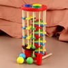 Children Pounding Ball Fall Ladder Small Hammer Colorful Knock Toy Baby Early Education Wooden for Baby 2 3 4 Years Old