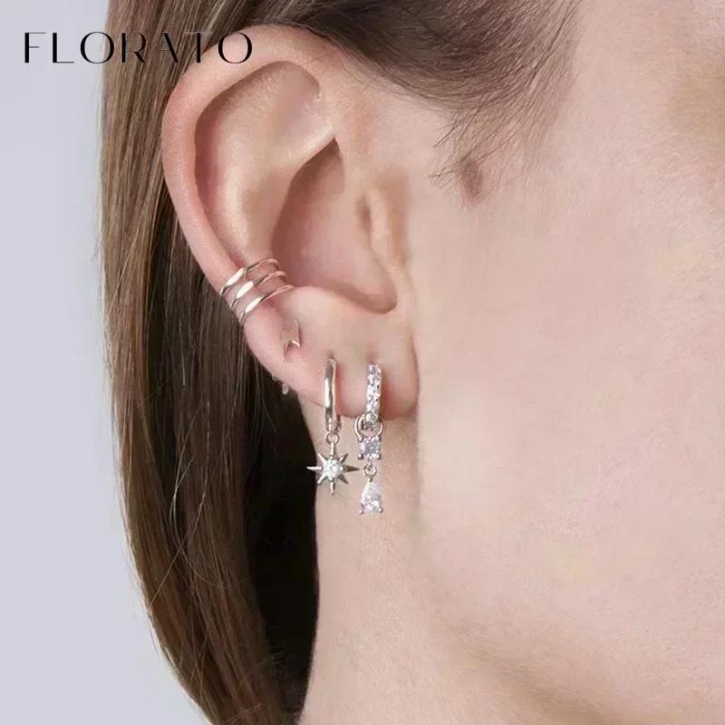 FLORATO серьги из стерлингового серебра 925 пробы серьги-цепочки с подвеской-кисточкой серьги с цирконием серебряные серьги для женщин тренд Роскошные свадебные украшения