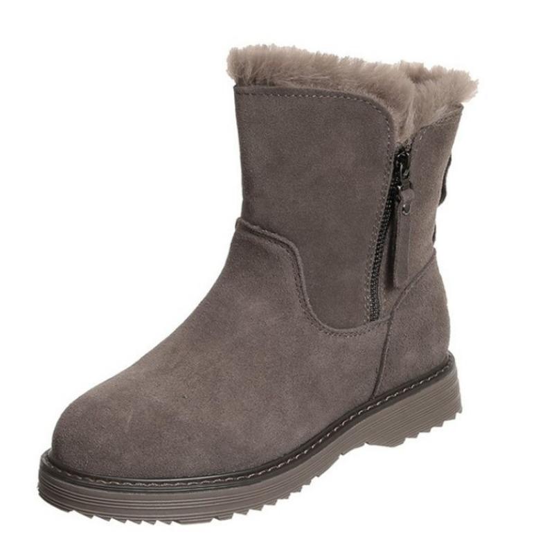 European and American Minimalist Short Boots 2023 Winter New Product Plush Warm Snow Boots Women's Flat Bottomed Short Boots