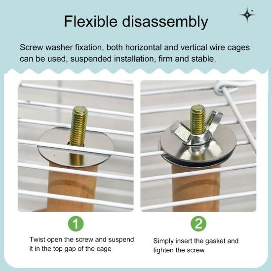 Parrot Stand Perch Toy Interactive 360 Degree Rotation Spinning Parakeet Toy Wooden Exercise Wheel Cockatiel Enrichment Toy Birdcage Accessories