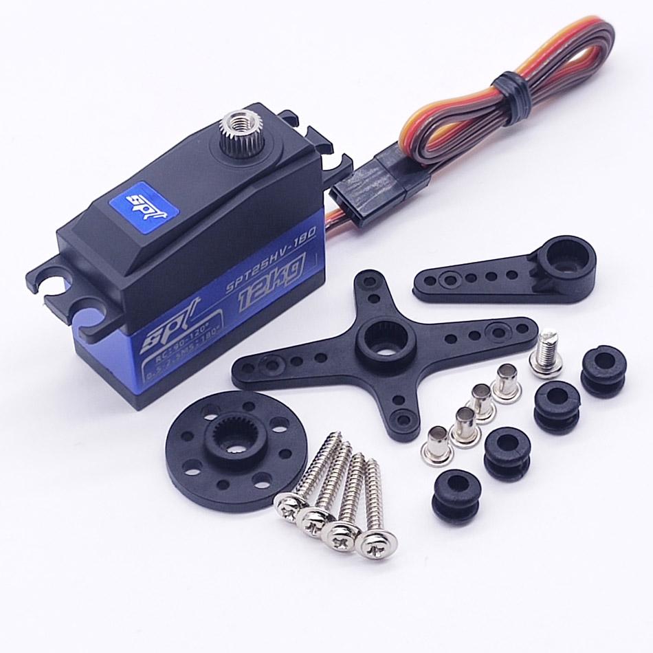 SPT25HV 12kg 7.4v High Volts Speed Stainless Steel Gears 25g Middle Size Servo 1:10 Shift Lock 1:16 Steering Fix-Wing Robot