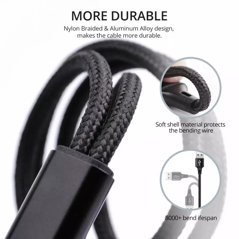 Charging Wire Type C Cables Micro USB Fast Charge Cable Phone Charge Cord Charger Cable Y Splitter