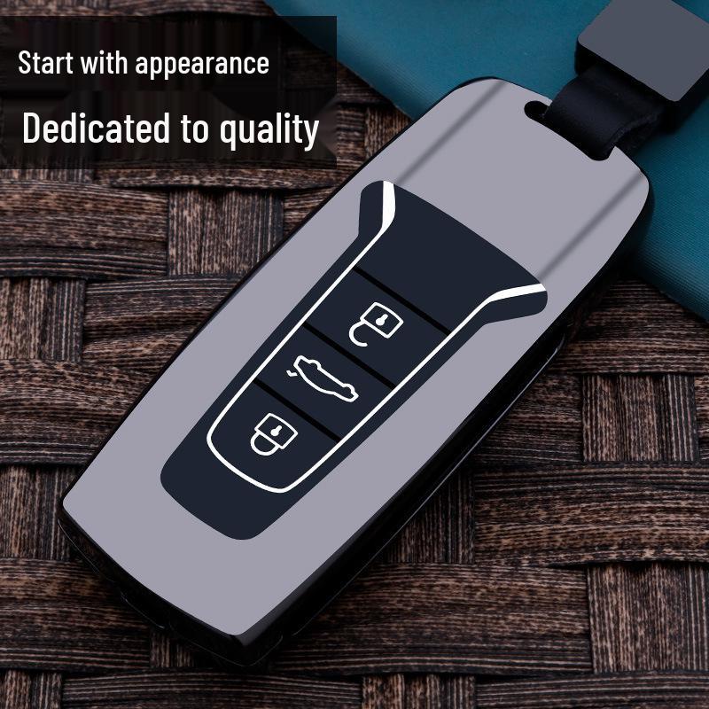 Чехол для ключа Volkswagen Touareg Rui Shang Edition: Металлический корпус и пряжка для сумки для смарт-ключа.