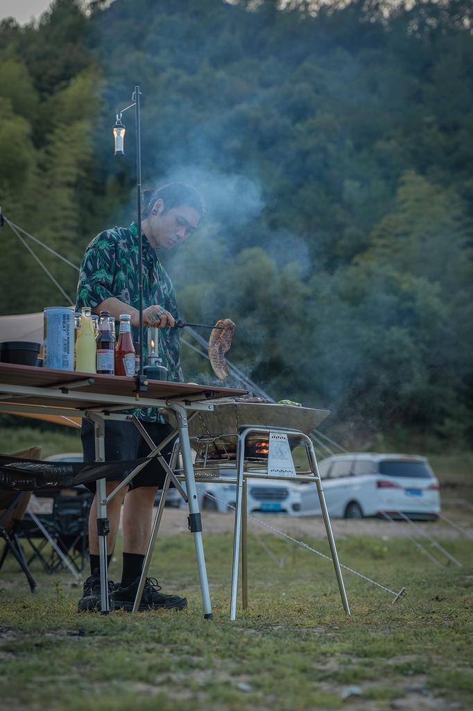 Подставка для костра CAMPING MOON Подставка для костра для барбекю Подставка из нержавеющей стали Тип 2 Регулируемая высота MT-5