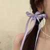 Заколка для волос в виде банта из ленты в корейском стиле, длинная заколка с кисточками, милый головной убор для женщин и девочек, модные аксессуары для волос для вечеринок