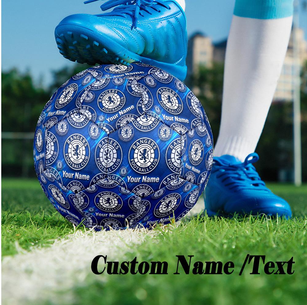 Size 5 Football Custom Name Text, Outdoor Training Soccer BallRangers FC