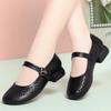 All Match Comfortable Cutout Genuine Leather Sandals Hole Shoes Summer 2025 Women's Flats Shallow Mary Janes Office Mom Beach