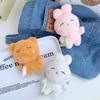 Adorable Plush Bunny And Bear Keychain Soft Short Plush Cute Animal Bag Charm