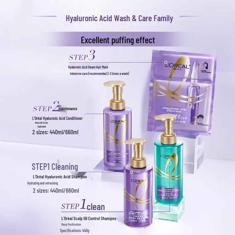 L'Oreal Hyaluronic Acid Oil Control Volumizing Hair Care Set