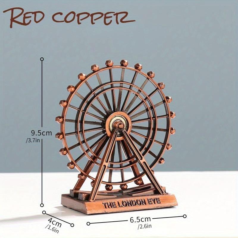 European Style Retro Zinc Alloy Ferris Wheel Ornaments Creative Home Rotating Metal Decoration Ferris Wheel Furnishings