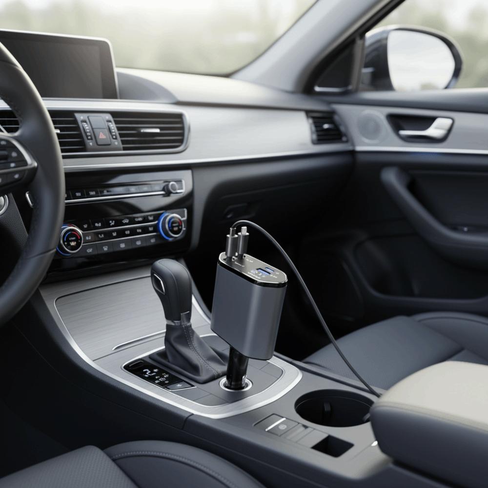Fast Charge Retractable Car Charger Retractable Cable USB Type C Car Charger  Universal For Cars