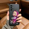 CUTE  GIRL Masha and the bear Phone Case For Samsung S25,S24,S21,S22,,Plus S23,S30,Ultra,S20,Fe,Lite,Black Soft Silicone