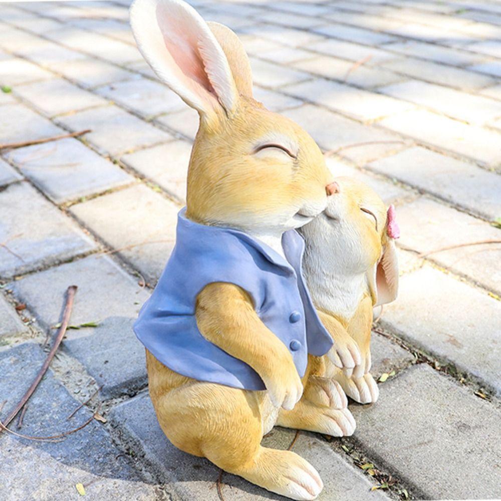 Модель микроландшафта из смолы, фигурка кролика, мультяшная милая статуэтка кролика, имитация креативной скульптуры животного на Рождество