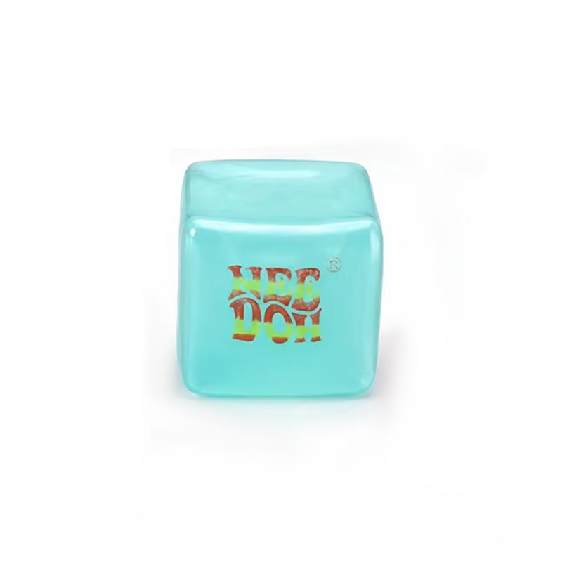 Needoh Glow-In-The-Dark Ice Cube Squeeze Toy, Slow Rebound Sensory Decompression Toy, Helps