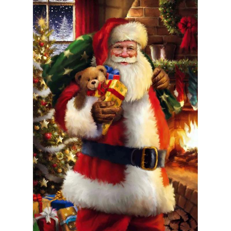 DIY Санта-Клаус 5D алмазная живопись полная круглая дрель мультфильм Алмазная вышивка Рождественский подарок вышивка крестиком стены книги по искусству домашний декор