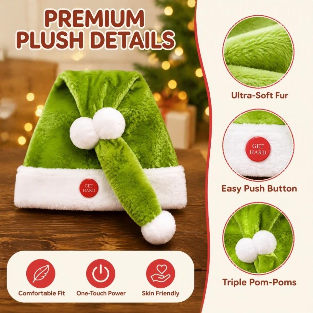 Plush Christmas Hat Electric Swing Moving Santa Hat Novelty Moving Santa Cap New Year