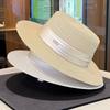 Соломенная шляпа-федора в стиле знаменитостей, женская, новая весенне-летняя, элегантная соломенная шляпа с сатиновым бантом, для защиты от солнца