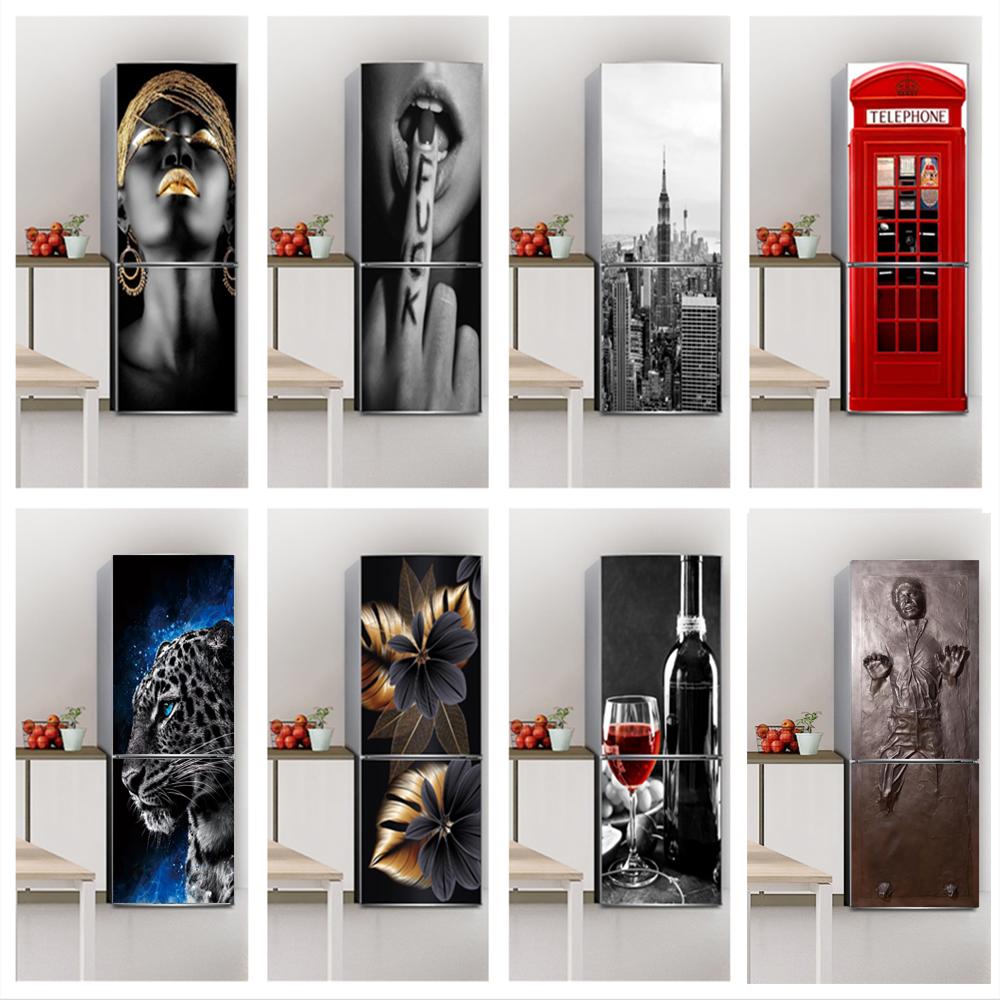 Серые крутые обои для холодильника, овечий череп, вино, самоклеящаяся виниловая наклейка, украшение для кухни, холодильника, наклейка на стену, шкаф