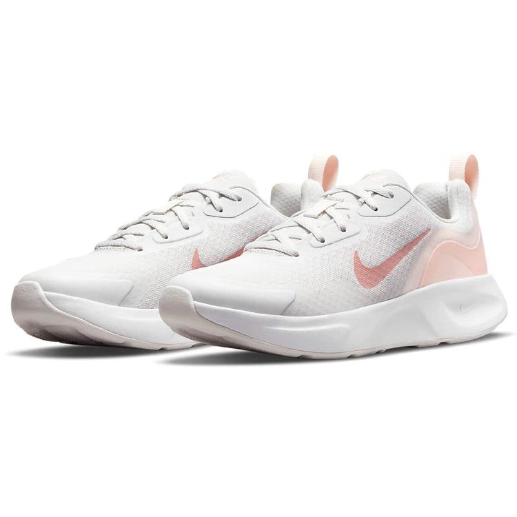 Nike Удобные трендовые кроссовки для бега с амортизацией и противоскользящей подошвой, прочные, низкие, женские, белые с розовым, CJ1677-009