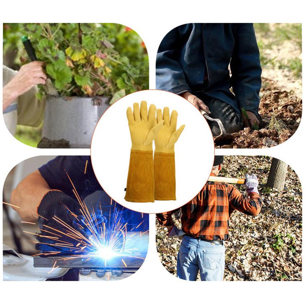 1 Pair Long Thorn Proof Rose Pruning Gloves with Forearm Protection Leather Labor Protection Long Elbow Gloves Best Garden Gift