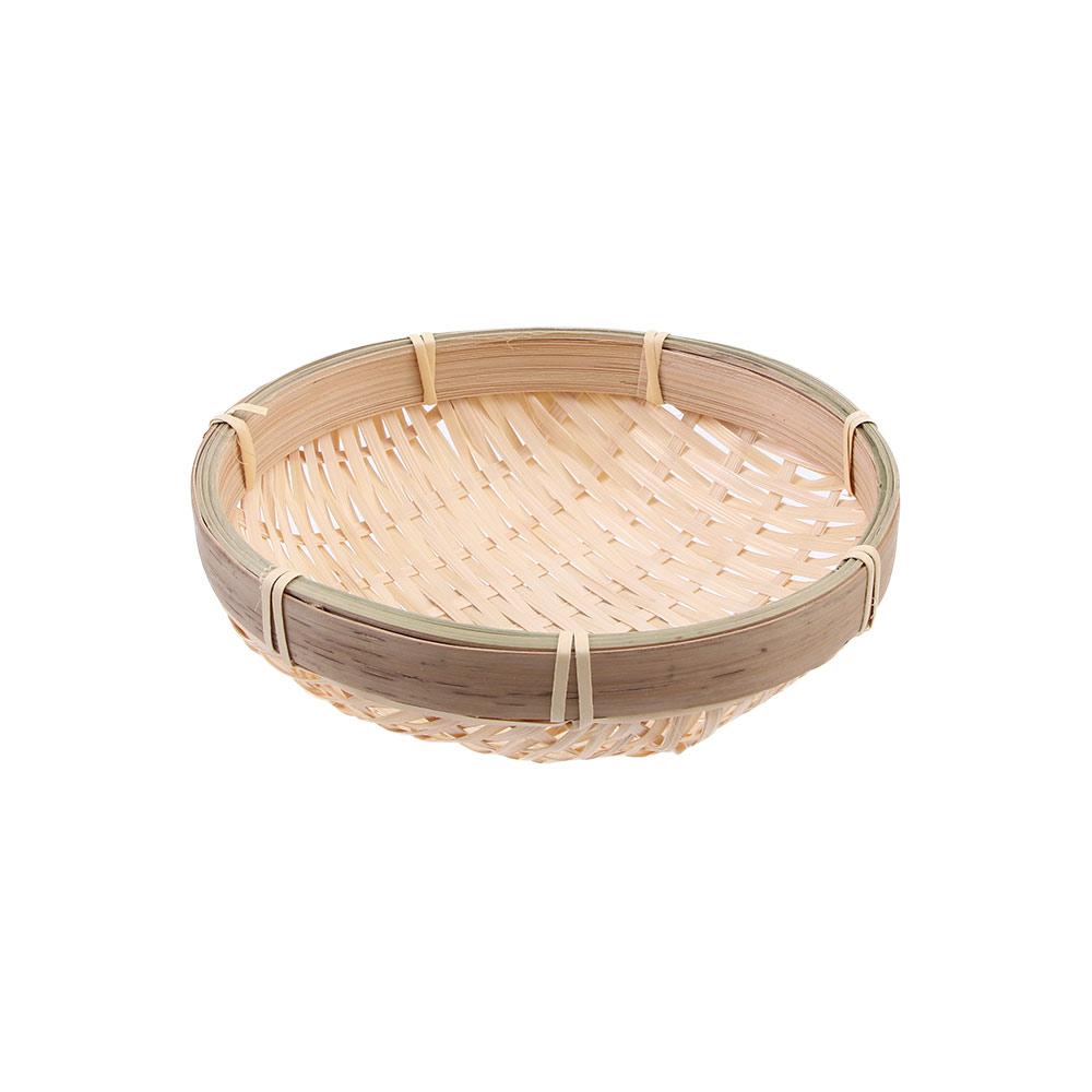 Decorative Handmade DIY Wicker Woven Sieve Bamboo Raft Round Dustpan Bamboo Basket Decor Ornaments