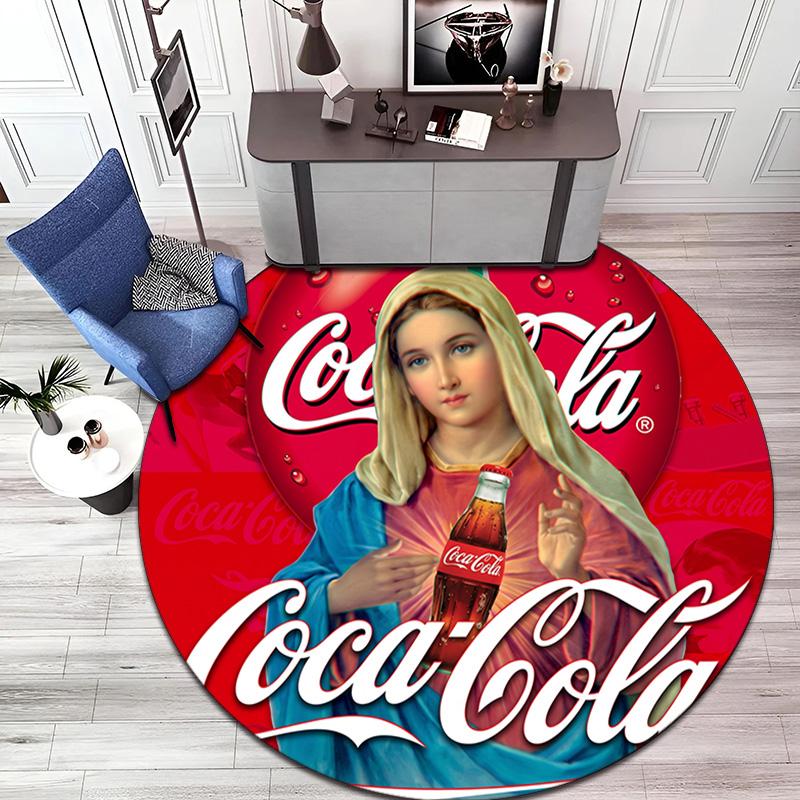 Christmas Gift Halloween Theme Bear Truck Coca Cola Round Carpet Soft Home Decoration Corridor Table and Chair Anti slip Outdoor Floor Mat Carpet H25