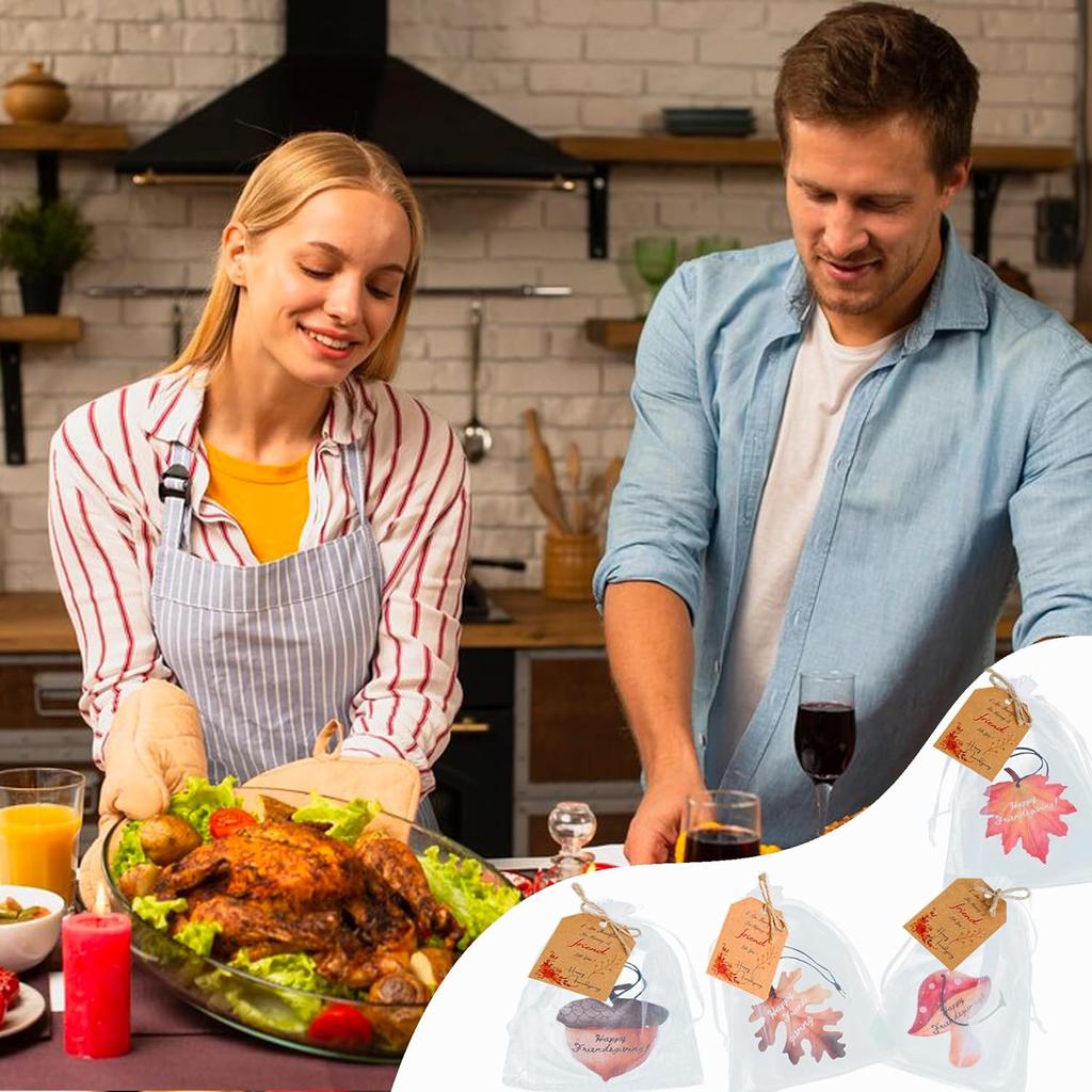 Fall Car Air Fresheners, 20 Set Friendsgiving Party Favors With Thank You Cards, Fall Hanging Ornaments Thanksgiving Party Supplies Gifts For Guests