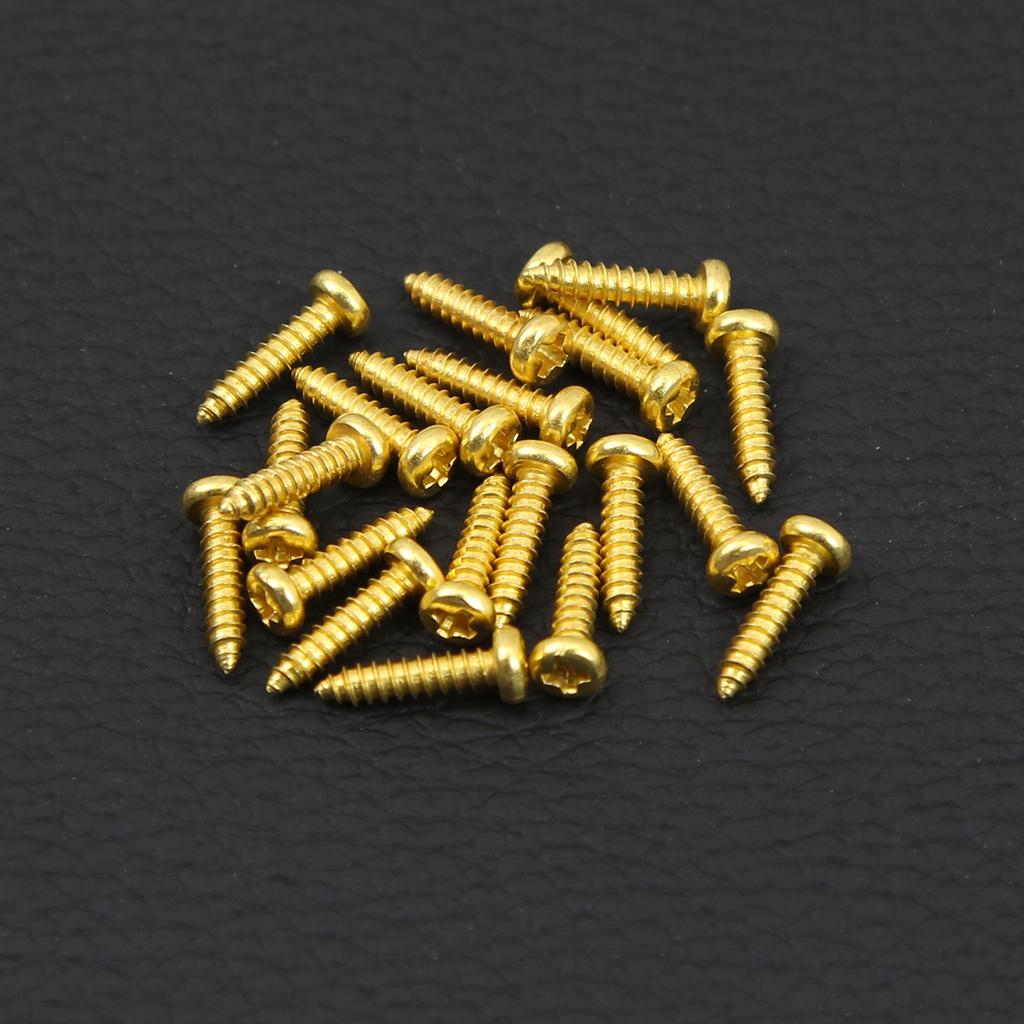 FLEOR 100PCS Guitar Tuning Pegs Machine Heads Mounting Screws 2.3x9.5mm Flat Head Screws for Acoustic Electric Bass Parts