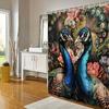 3D Peacock & Floral Shower Curtain - Waterproof, Mildew-Resistant With Exquisite Design For Elegant Bathroom Decor