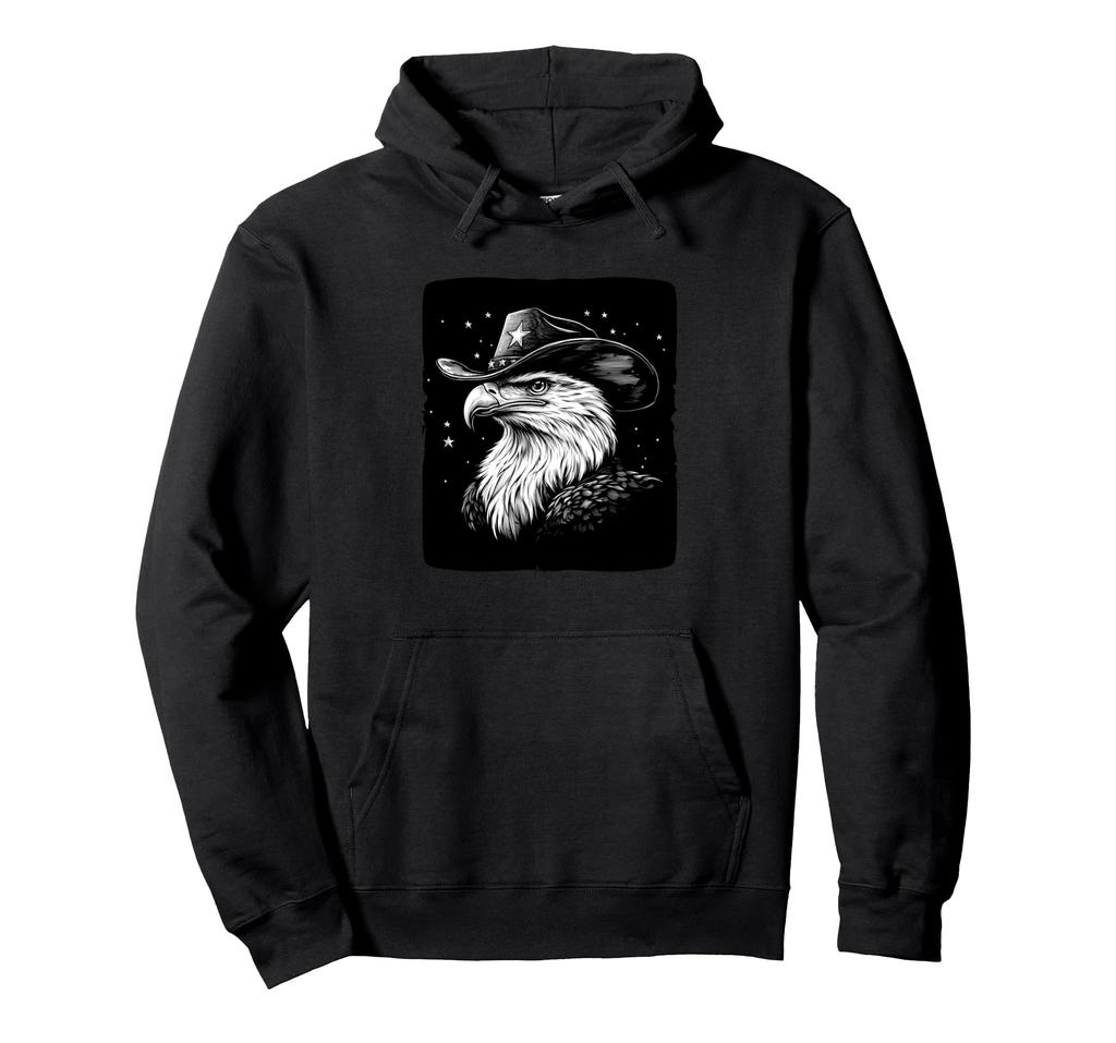 Funny Eagle with Hat for Cowboy and Eagles Hoodie Lovers.