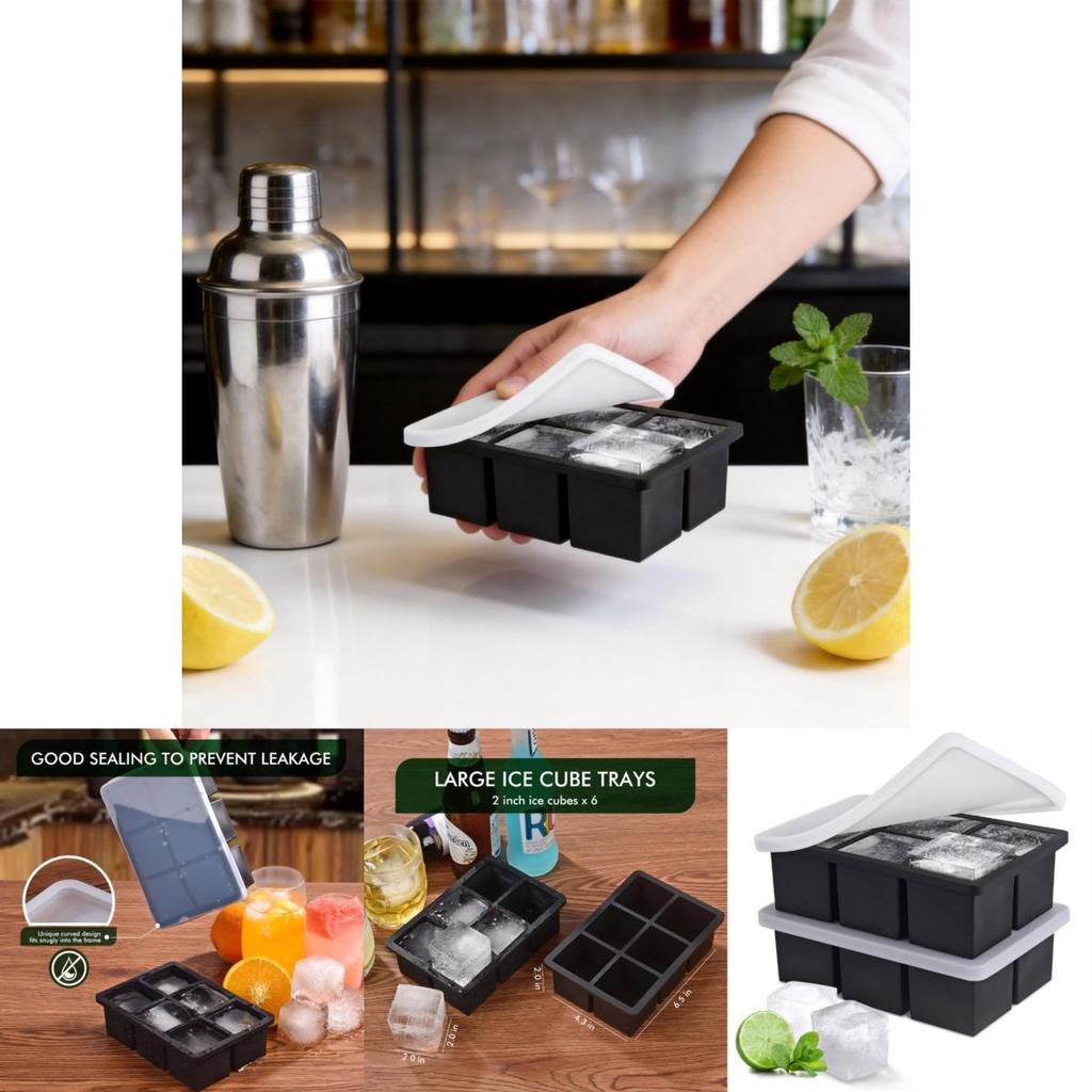 Food Grade Silicone Ice Cube Tray With Lid For Home And Commercial Use