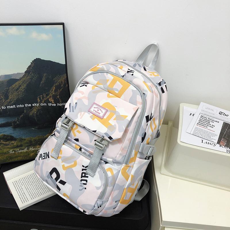 Рюкзак мужской большой вместимости рюкзак с граффити женский школьный рюкзак для учащихся старших классов средней школы