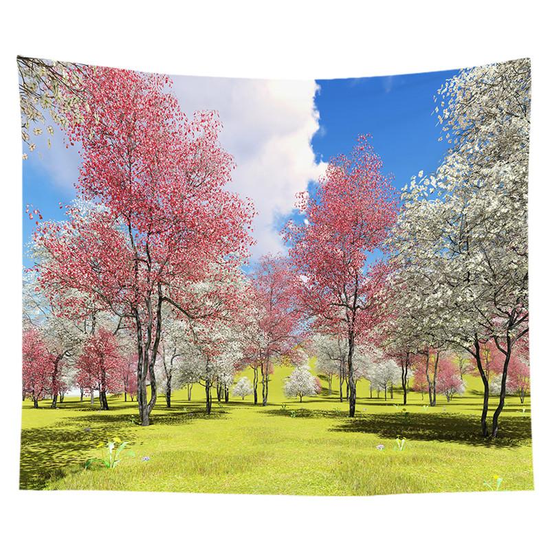 Красивый красный принт большого дерева, настенный гобелен с вишневым цветом, настенный гобелен в стиле бохо, настенный гобелен с мандалой, декоративный гобелен