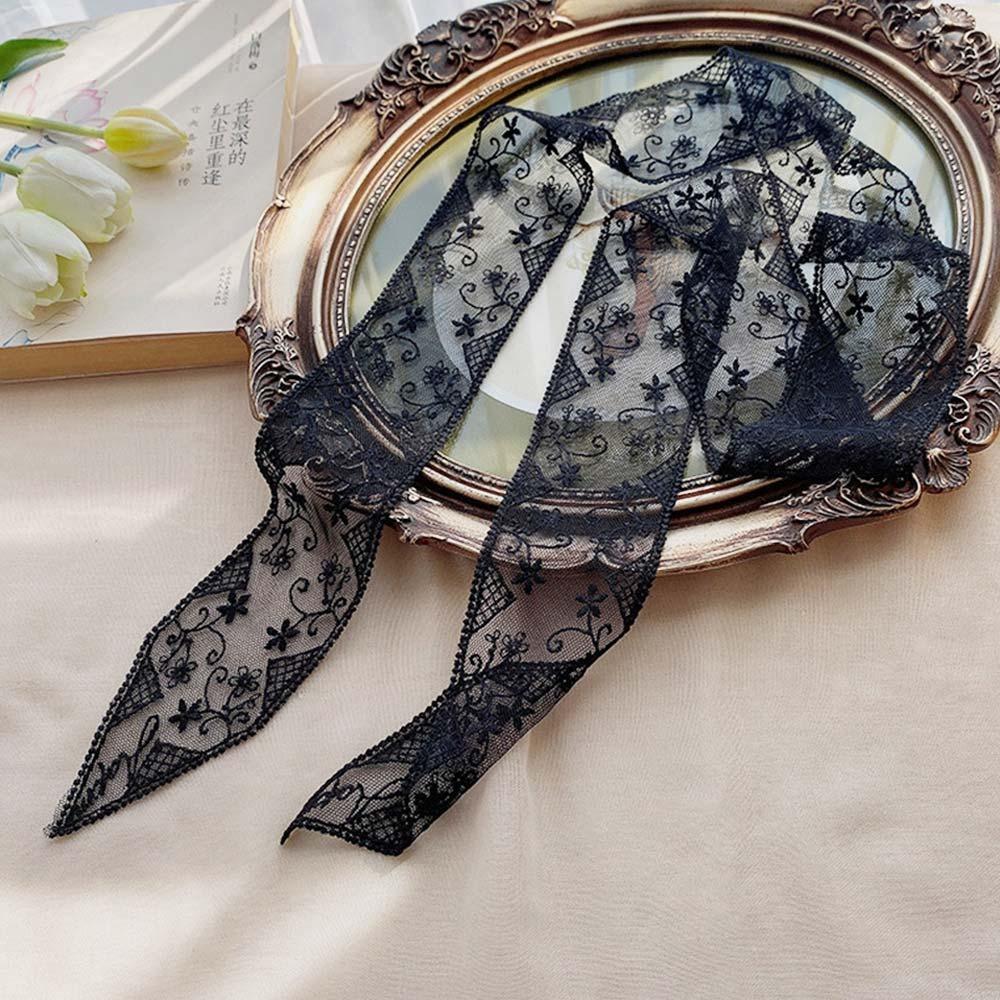 Floral Lace Scarf Elegant Neckerchief Fashion Hair Ribbon for Women