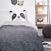 TODAY Bedding Set - Duvet Cover 140x200 + 1 Pillowcase 63x63 - 1 Person - FUNNY2.8 - White and Black