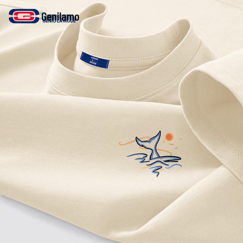 Мужская хлопковая футболка с графическим принтом свободного кроя GENIOLAMODE