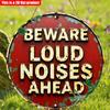 2D Flat 20*20cm1pc Beware Loud Noises Ahead Warning Red Round Signboard, Featuring a Loud Noise Warning Vintage Style Pendant, Application To Office