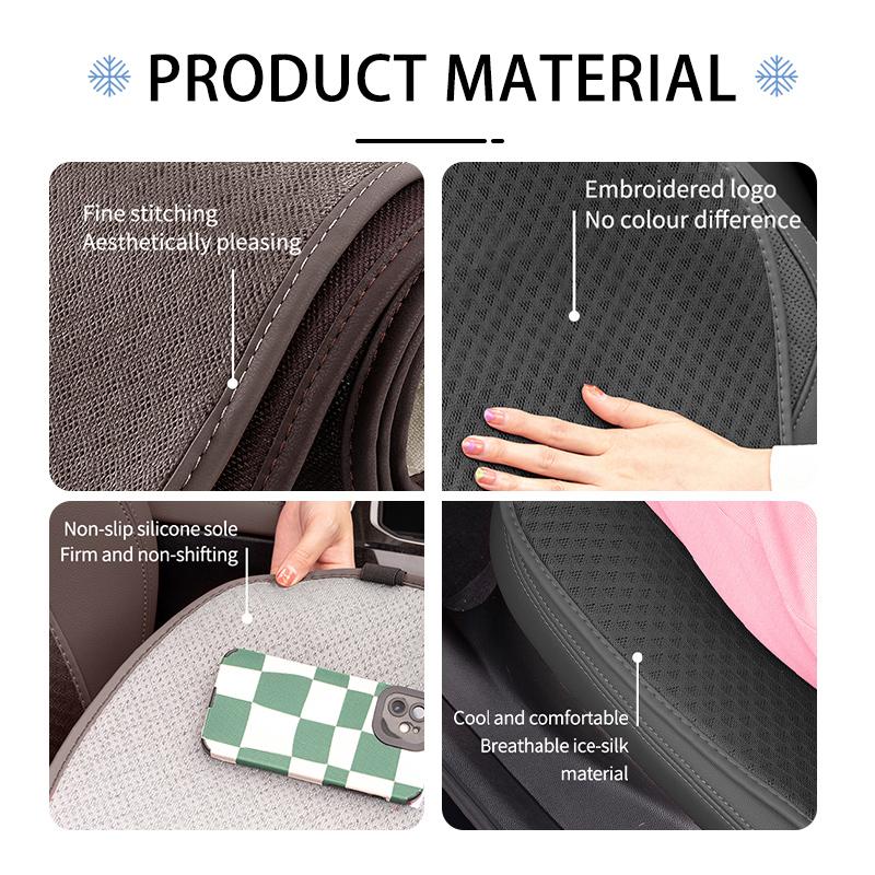 CSF1 Ice Silk Car Rear Front Seat Backrest Cushion Non-Slip Pad For Benz W211 W124 W176 W177 C180 C200 C260 C300 GLC CLE CLA