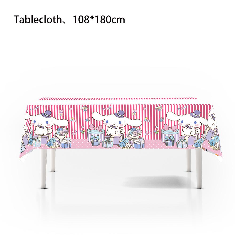 51 шт. Cinnamoroll Кавайные принадлежности для вечеринки включают скатерть, тарелки, салфетки, стаканчики